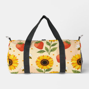 Sac De Sport Thème d'été avec tournesols et fraises