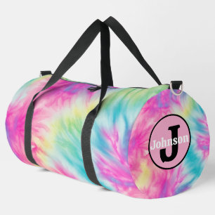 Sac De Sport Tie Dye Arc-en-ciel Pastel Personnalisé Monogramme