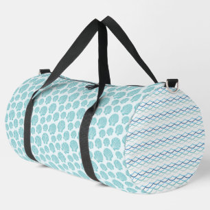 SAC DE SPORT TONS DE BLEUE & AQUA MOTIF ET VAGUES