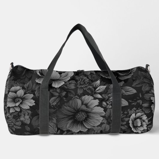 Sac De Sport Tons de gris floral (Recto)