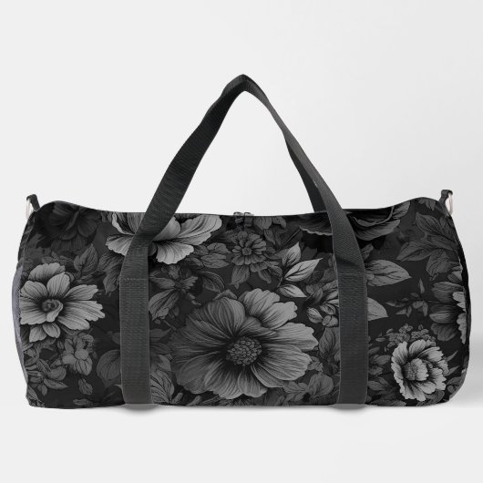 Sac De Sport Tons de gris floral (Verso)