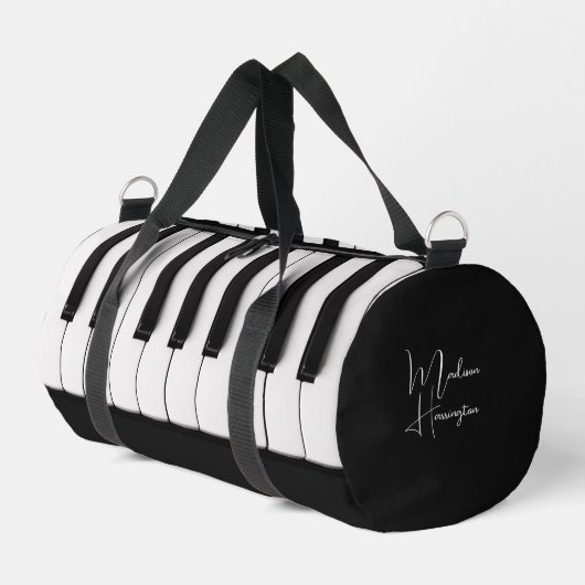 Sac De Sport Touches de piano de nom personnalisé (Coin gauche)