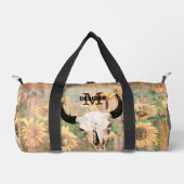 Sac De Sport Tournesol rustique Taureau Vache Crâne Monogramme  (Recto)