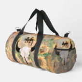 Sac De Sport Tournesol rustique Taureau Vache Crâne Monogramme  (Coin droit)