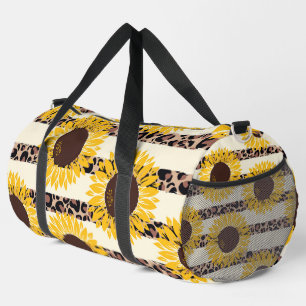 Sac De Sport Tournesols et rayures de guépards