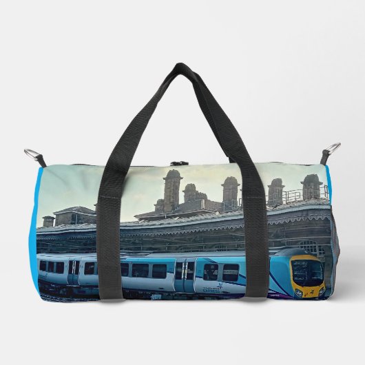 Sac De Sport Train bleu clair et jaune (Recto)