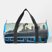 Sac De Sport Train bleu clair et jaune (Verso)