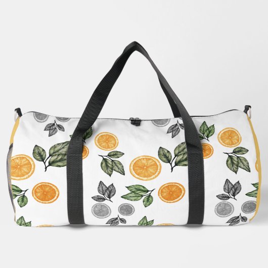 Sac De Sport Tranches de fruits botaniques oranges (Verso)