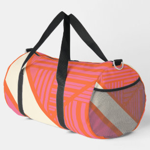 Sac De Sport Triangle rayures en rose, orange et crème