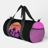 Sac De Sport Tropical Pink Black Palm Trees Custom Beach Trip (Coin droit)
