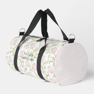 Sac De Sport Tulipes Florales Roses Gingham Vintage