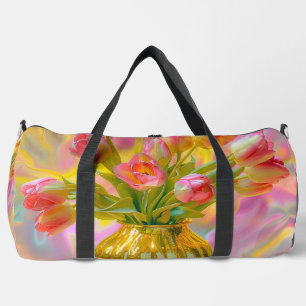 Sac De Sport Tulipes roses vibrantes dans le Vase d'or