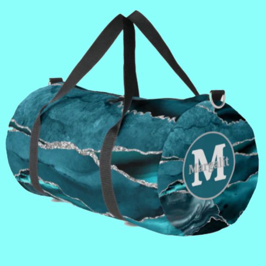 Sac De Sport Turquoise Blue Agate Gemstone Monogramme Grand Duf