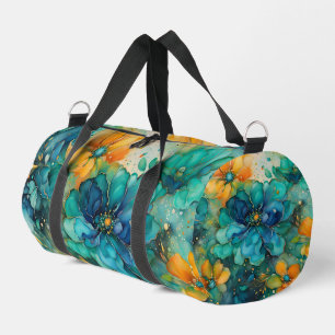 Sac De Sport Turquoise Blue or orange Floral *Personnaliser*