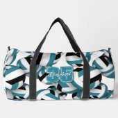 Sac De Sport turquoise équipe de volley-ball noir couleurs moti (Recto)