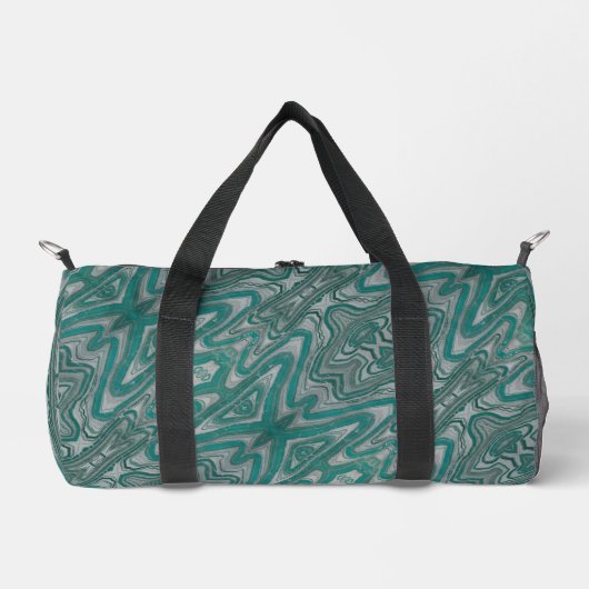 Sac De Sport Turquoise et gris Boho Chic Abstrait (Recto)