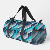 Sac De Sport Turquoise Marine Gris Abstrait Géométrique Stripes (Coin droit)