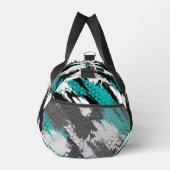 Sac De Sport Turquoise noir blanc Abstrait rayures géométriques (Droite)