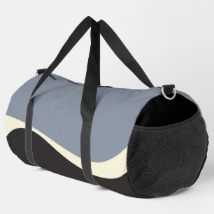 Sac De Sport Vagues simples 2 en noir, gris et crème
