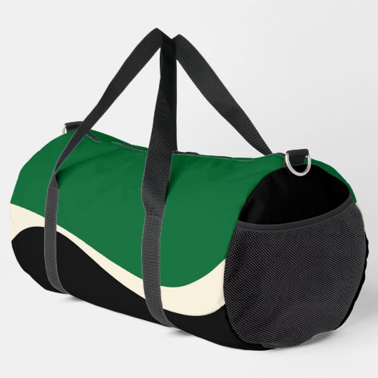Sac De Sport Vagues simples 2 en vert, crème et noir (Coin droit)