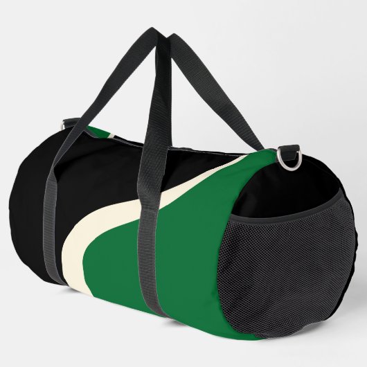 Sac De Sport Vagues simples 3 en vert, crème et noir (Coin droit)