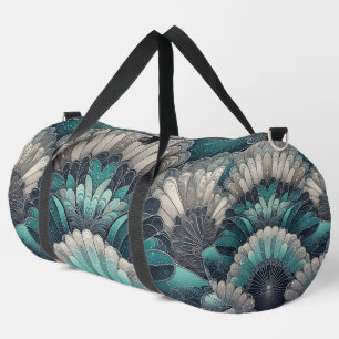 Sac De Sport Ventilateurs Art Nouveau bleu et argent
