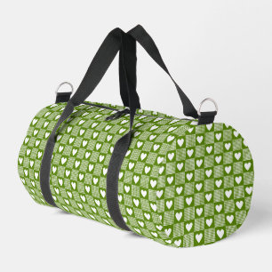 Sac De Sport Vert Gingembre Patchwork Cœur Carreaux