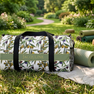 Sac De Sport Vert sauge aquarelle motif olive campagne français