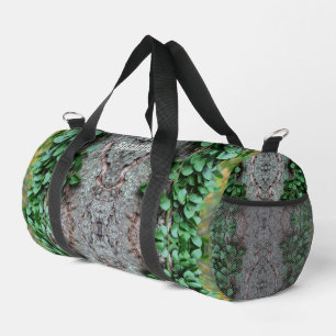 Sac De Sport Vin vert feuillus sur miroir d'arbre Abstrait