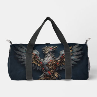 Sac De Sport Vintage Cyber-Phoenix:Aged Gold & Neon Mythic Bird