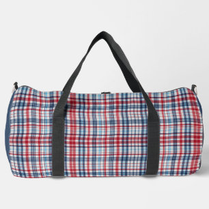 Sac De Sport Vintage, plaid rouge bleu motif