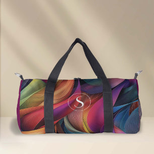 Sac De Sport Vivid Colorful Abstrait Motif, Monogramme