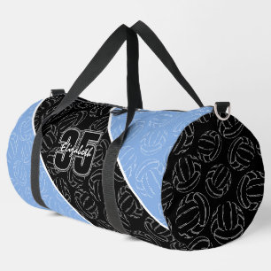 Sac De Sport volleyballs en ligne art sur bleu clair gras noir