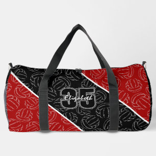 Sac De Sport volleyballs en ligne artistique sur fond rouge noi