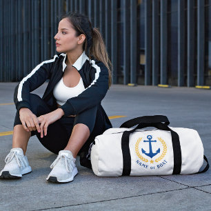 Sac De Sport Votre bateau ou nom Ancre Gold Laurel Feuille Star