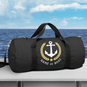 Sac De Sport Votre bateau ou nom Ancre Gold Laurel Star Black