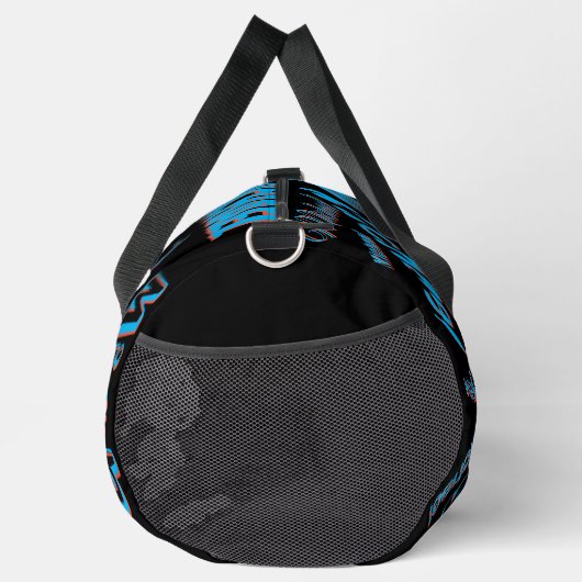 Sac De Sport Votre nom motif monogramme bleu rouge noir (Droite)