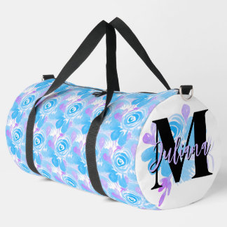 Sac De Sport Watercolor Rose Florals Blue Purple