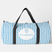 Sac De Sport Whimsical Blue White Stripe Preppy Monogram (Recto)