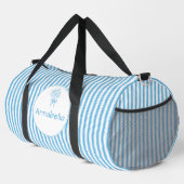 Sac De Sport Whimsical Blue White Stripe Preppy Monogram (Coin droit)