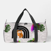 Sac De Sport Whimsical Boho Owl & Tropical Monstera Leaf (Verso)
