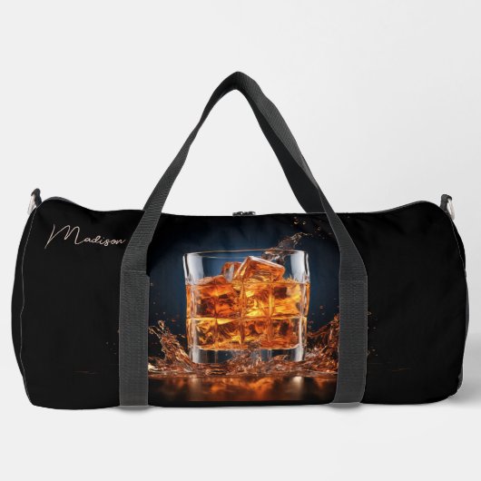Sac De Sport Whiskey De Nom Personnalisé Sur Les Rochers (Recto)