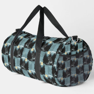 Sac De Sport Wolf Howling À Moon Design Motif