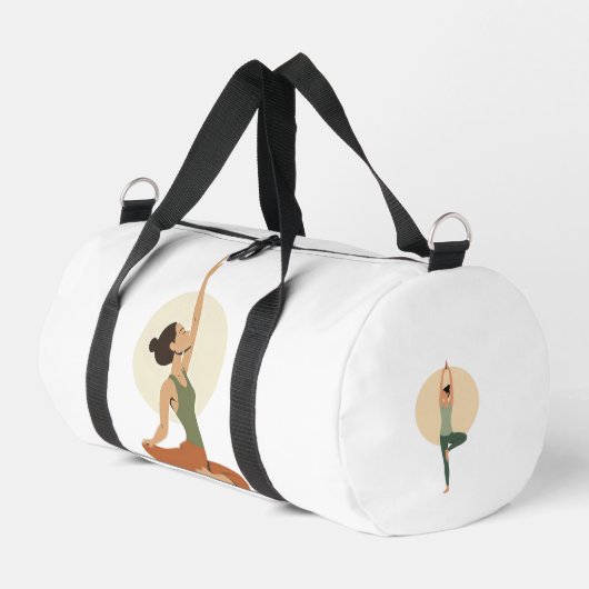 Sac De Sport Yoga Pose Monoline Tons Terres | (Coin gauche)