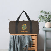 Sac De Sport Yoga pose retro swirls name taupe brown