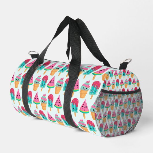 Sac De Sport Yummy Ice Cream Trio Vibe été Motif (Coin droit)