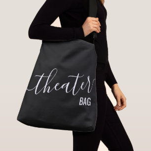 Sac de théâtre personnalisé noir grand Fourre-tout