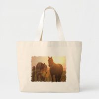 Sac de toile de chevaux de coucher du soleil