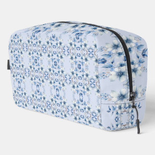 Sac de toilette à fleurs bleues botaniques