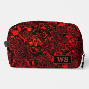 Sac de toilette à monogramme rouge vibrant